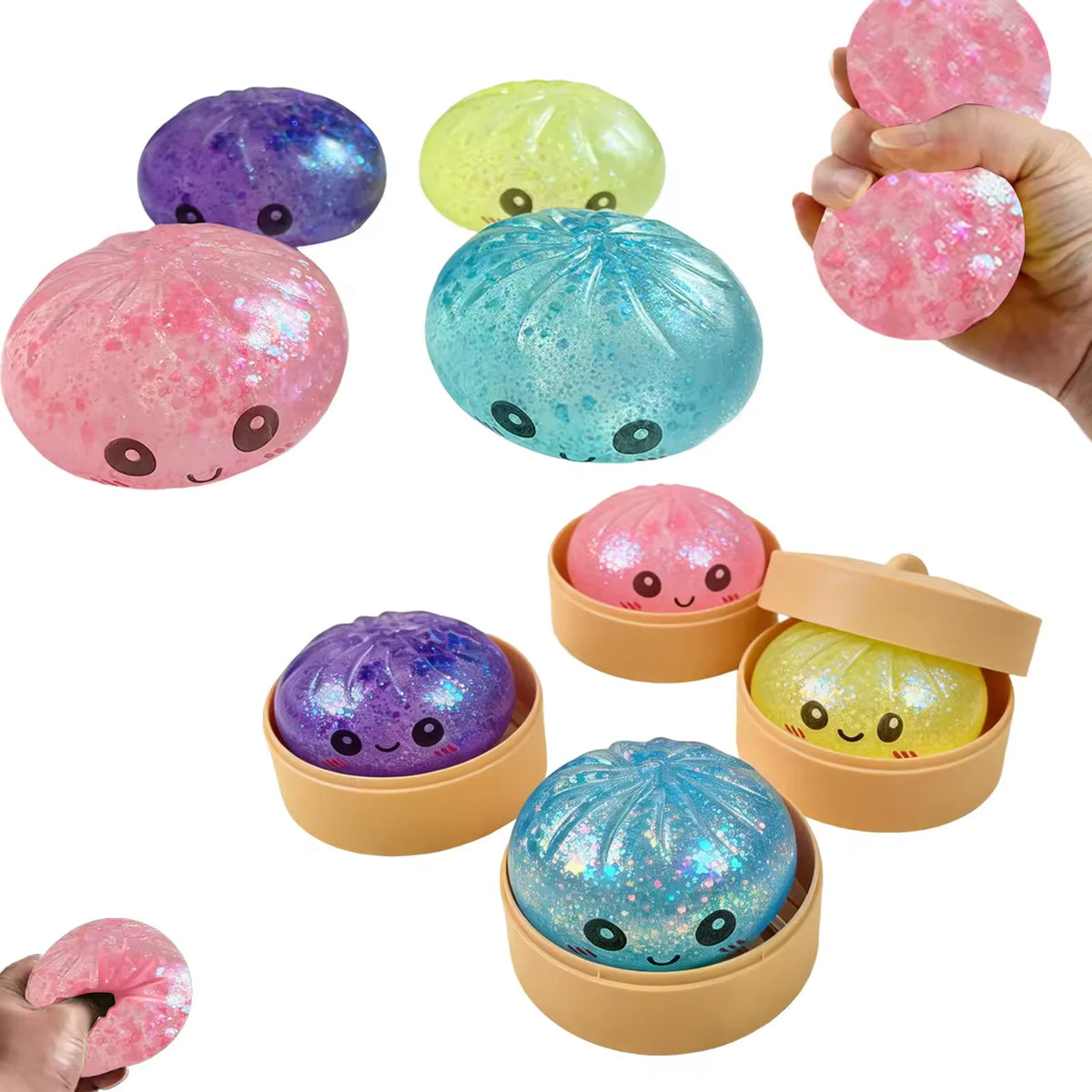 Steamed Bun Squishy Toy Stress Relief Fidget