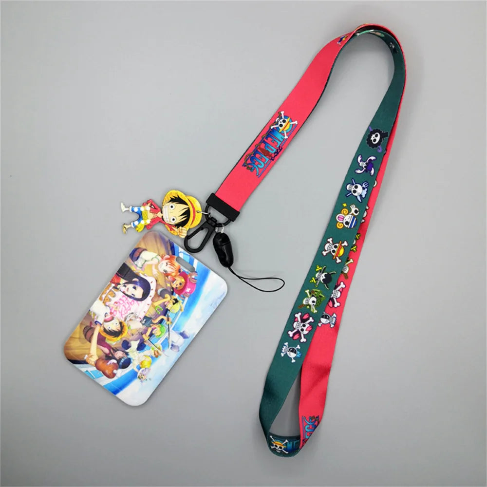 One Piece Cartoon Card Holder Luffy Work Card Student Card Holder Lanyard