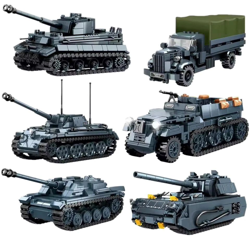 Military Army Soldiers World War Tank Armored Vehicle Model Assemble Building