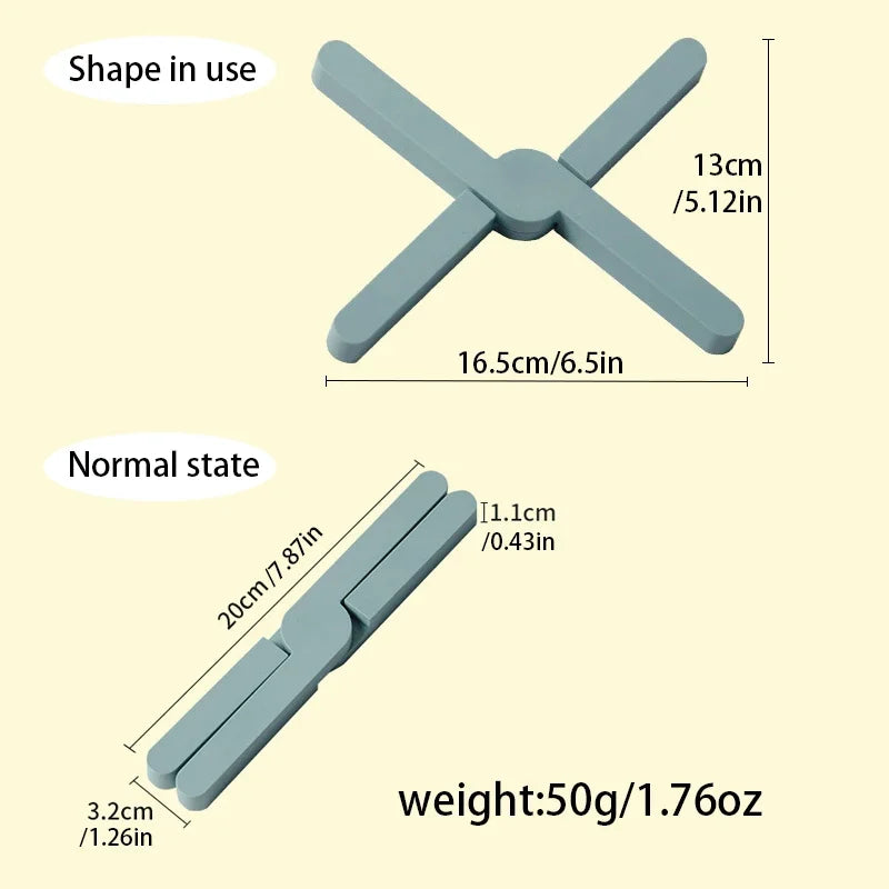 Silicone X Shaped Heat Resistant Pad Foldable Non-Slip Pot Pan Mat Table