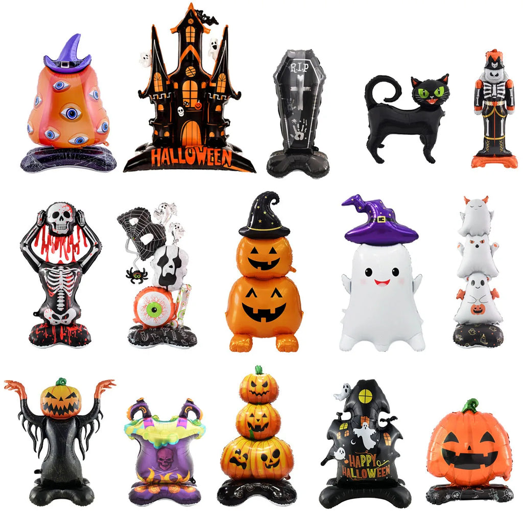 1set Giant Stand Pedestal Halloween Party Balloons Ghost Skull Pumpkin Tree