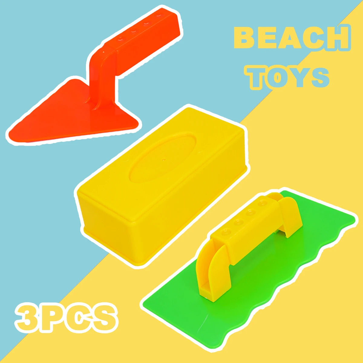 3 PCS Snow Toy Beach Sand Fun Brick Maker Sand Castle Mold Winter Summer