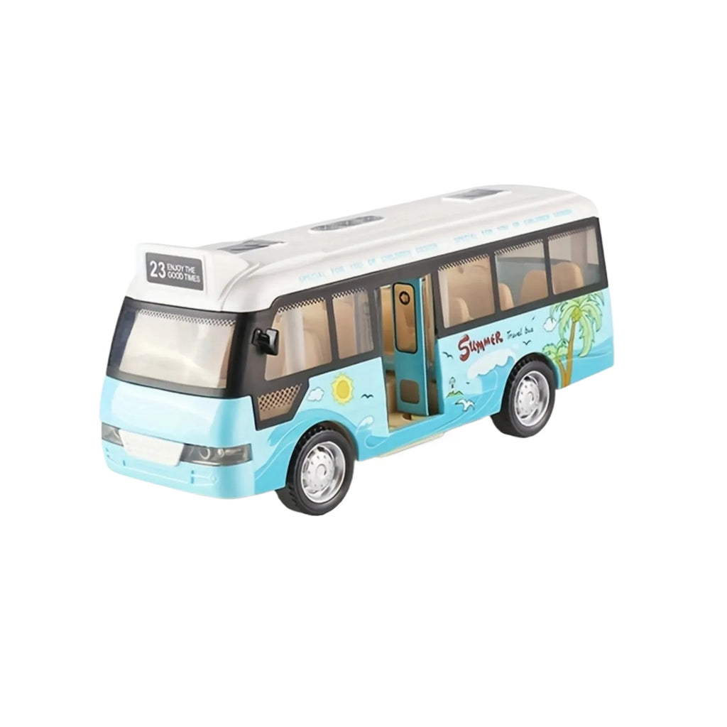 City Bus Toys Cars Die-Cast Plastic Airport Cars Boys Girls Pull Back Play