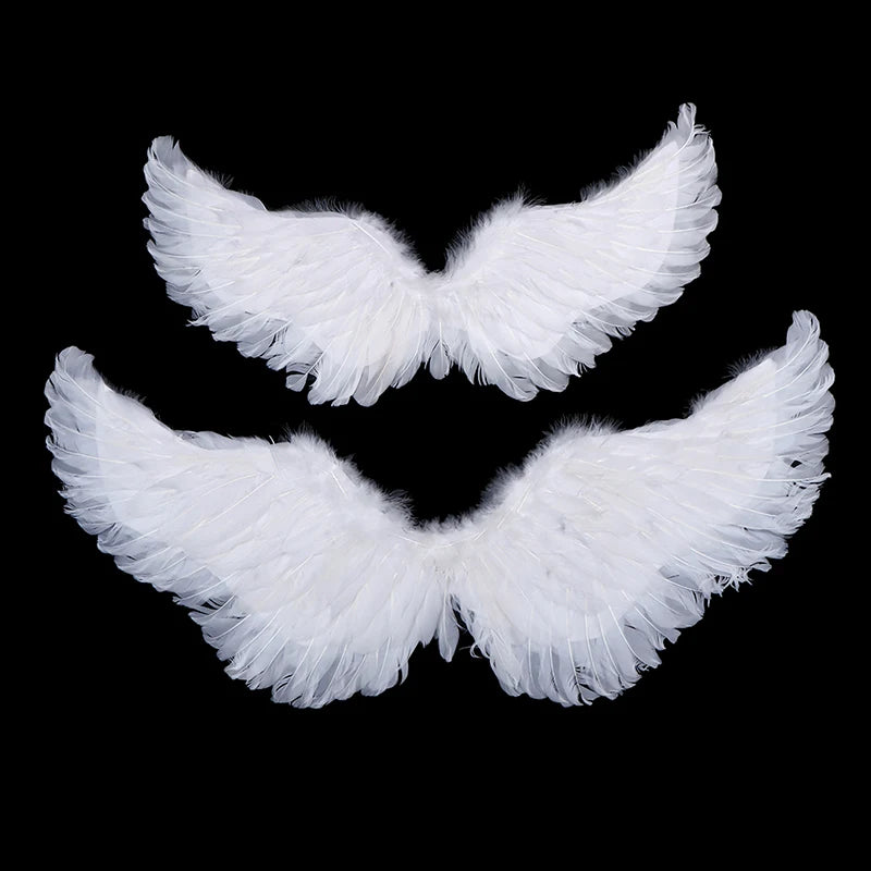 Kids Adult Party Swallow White Angel Feather Wings Halo Magic Wands Cosplay