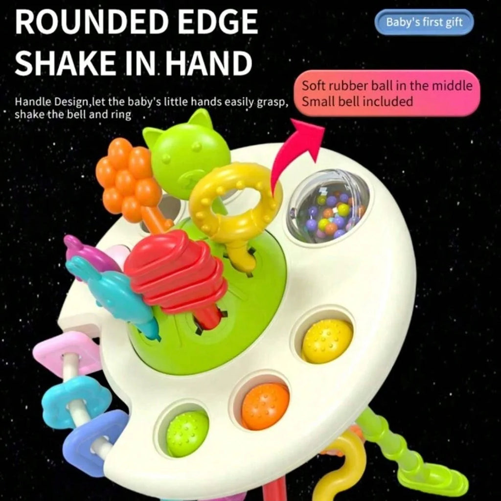 Activity Development Pull String Toys Silicone Teething Rattle Educational