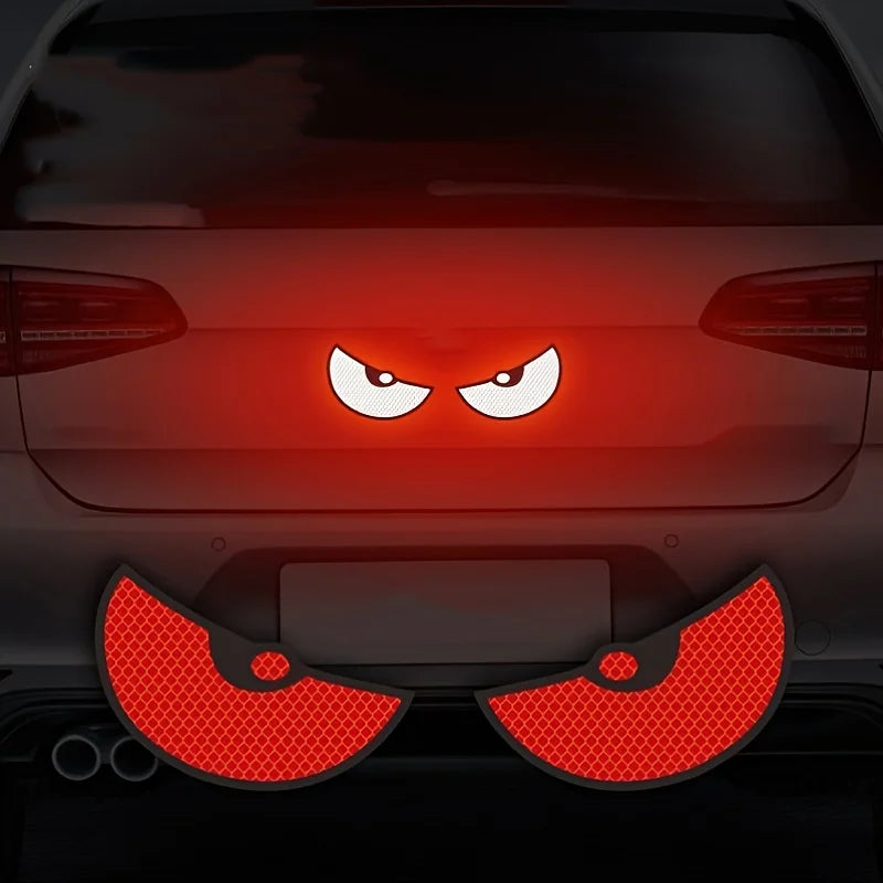 2pcs/Set Reflective Car Stickers Devil Eye Safety