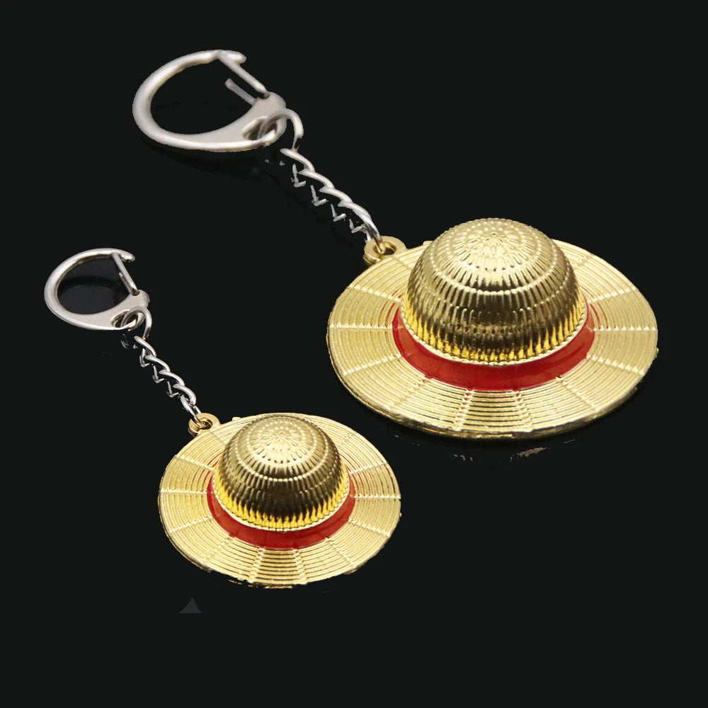 Classic Anime Keychain Straw Hat Pendant Metal Key Chains Fans Cosplay