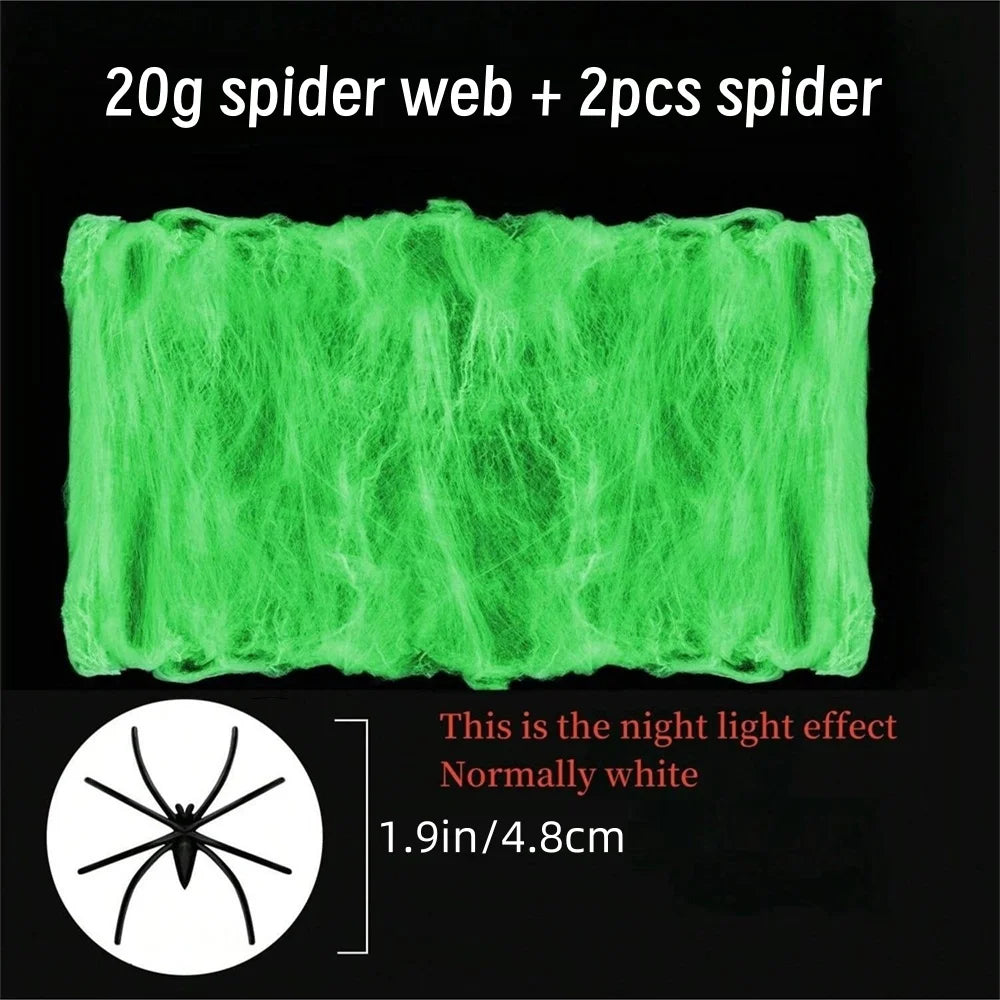 Halloween Glow Spider Web Creepy Decor