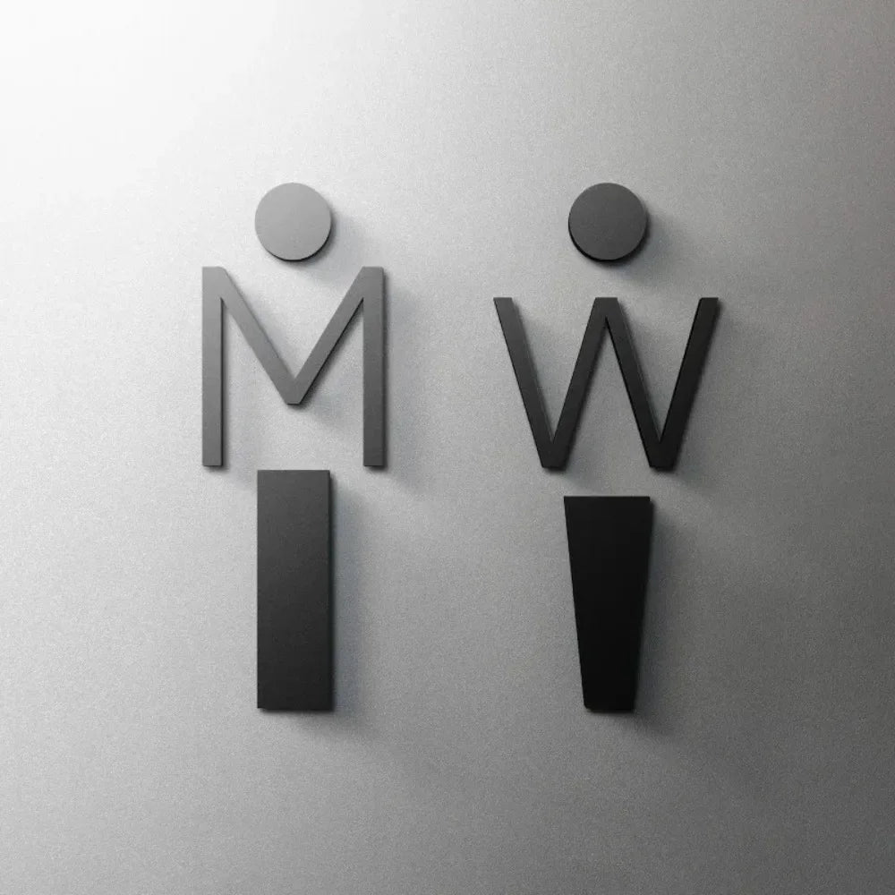 CIFBUY Acrylic 3D WC Toilet Door Sign Modern Self-Adhesive Salon Restaurant