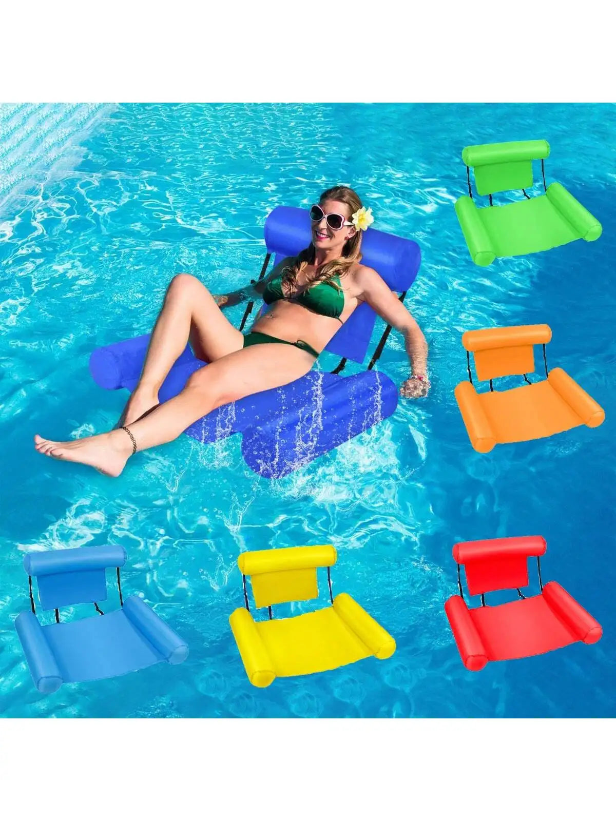 Inflatable Pool Floats Adult Size Water Hammock Floats Swimming Pool Multi