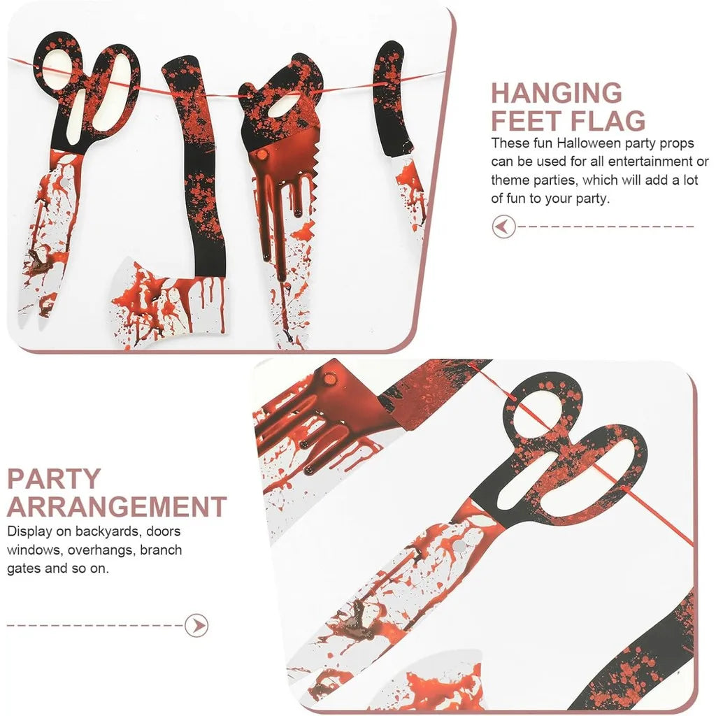 Halloween Bloody Handprint Party Tablecloth Decor