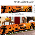 Ghost Halloween Pumpkin Banner Retro Halloween Party Signs Banner Fence