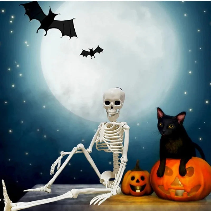 Happy Halloween Modeling Humanoid Skeleton Decorative Props Haunted House Home