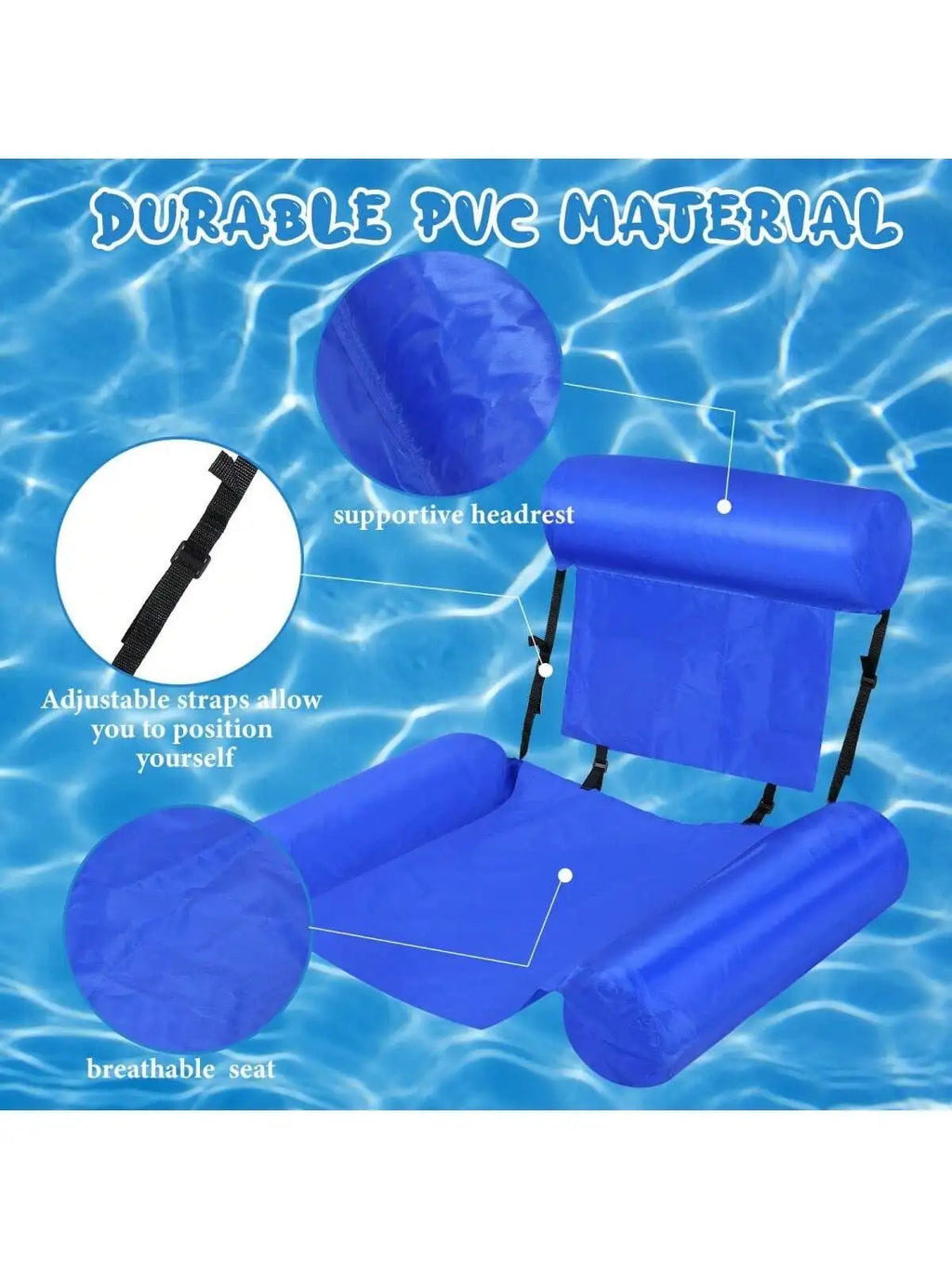 Inflatable Pool Floats Adult Size Water Hammock Floats Swimming Pool Multi