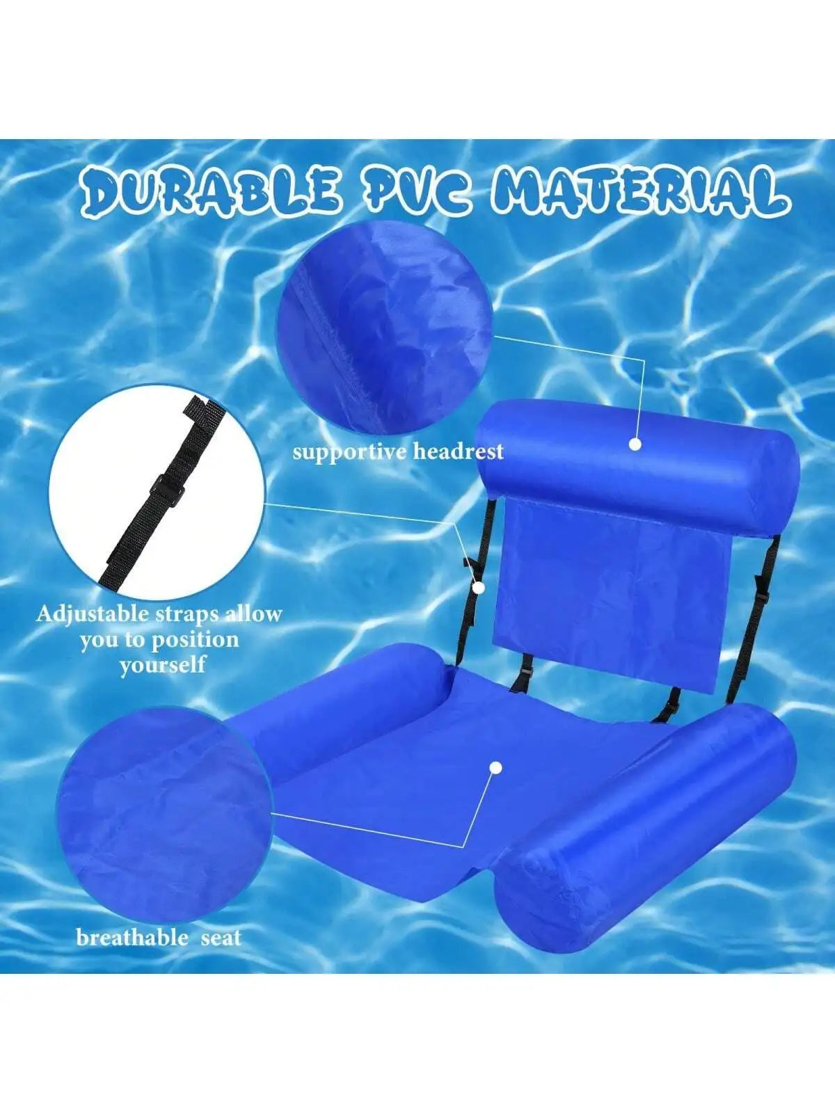 Inflatable Pool Floats Adult Size Water Hammock Floats Swimming Pool Multi