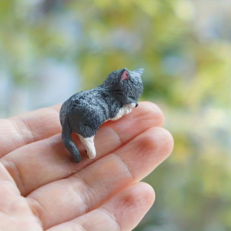 5-Pack Healing Anti-Loneliness Cat Figurines Resin Desktop Car Companion