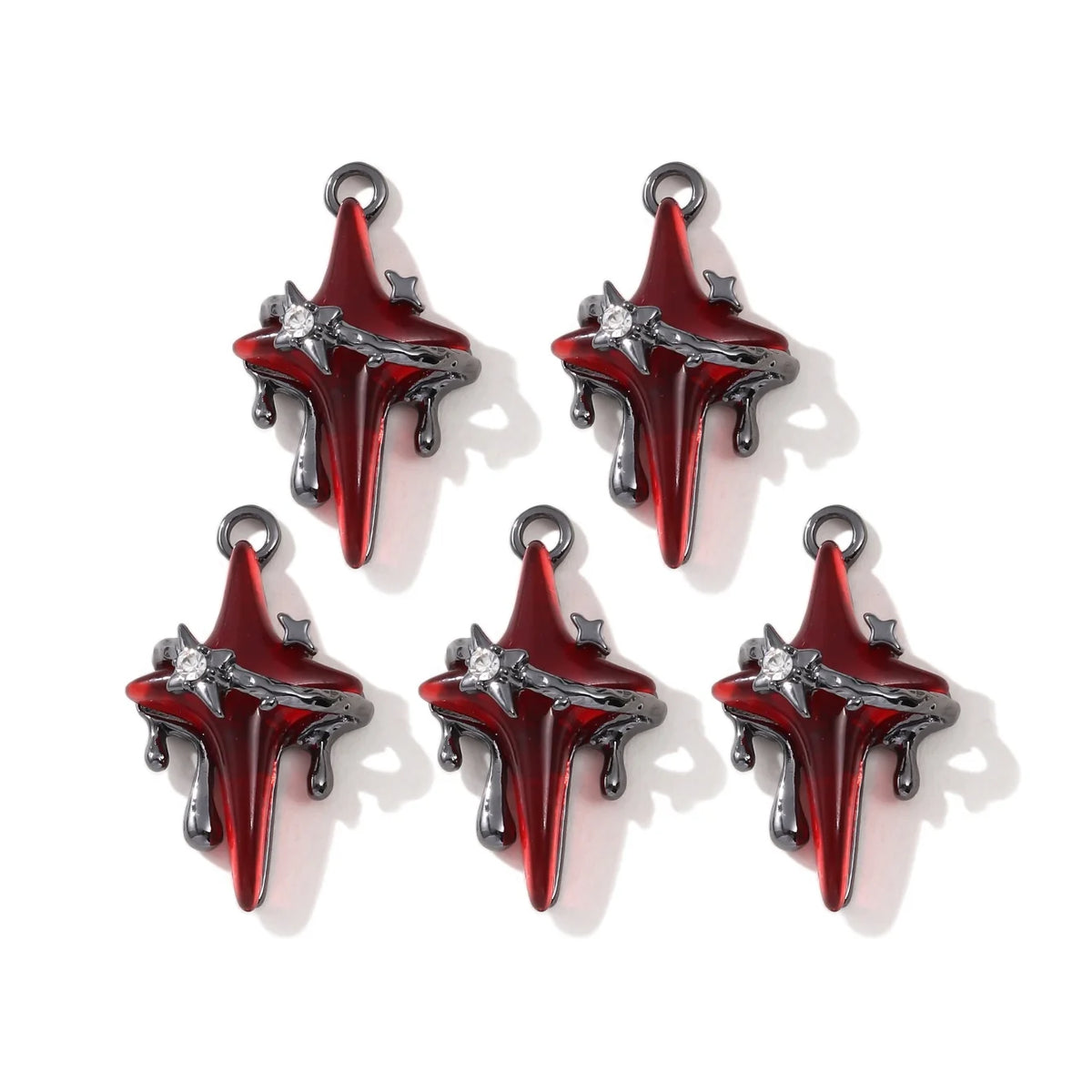 10pcs Dark Gothic Retro Black Butterfly Spider Cross