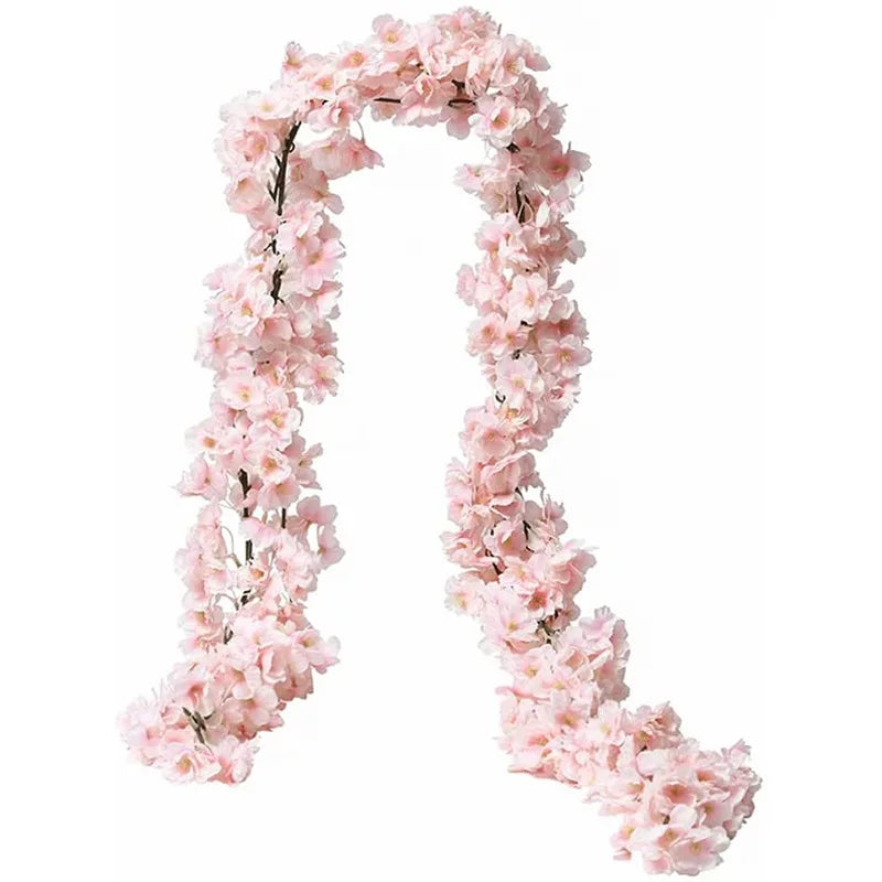 1pc 5.6ft Artificial Sakura Flowers Vine Wedding Garden Rose Arch Home Party