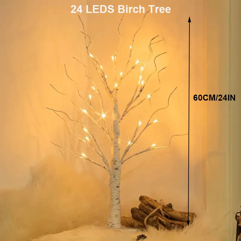 144 LED Birch Tree Light Warm White USB Battery Power Holiday Decorative