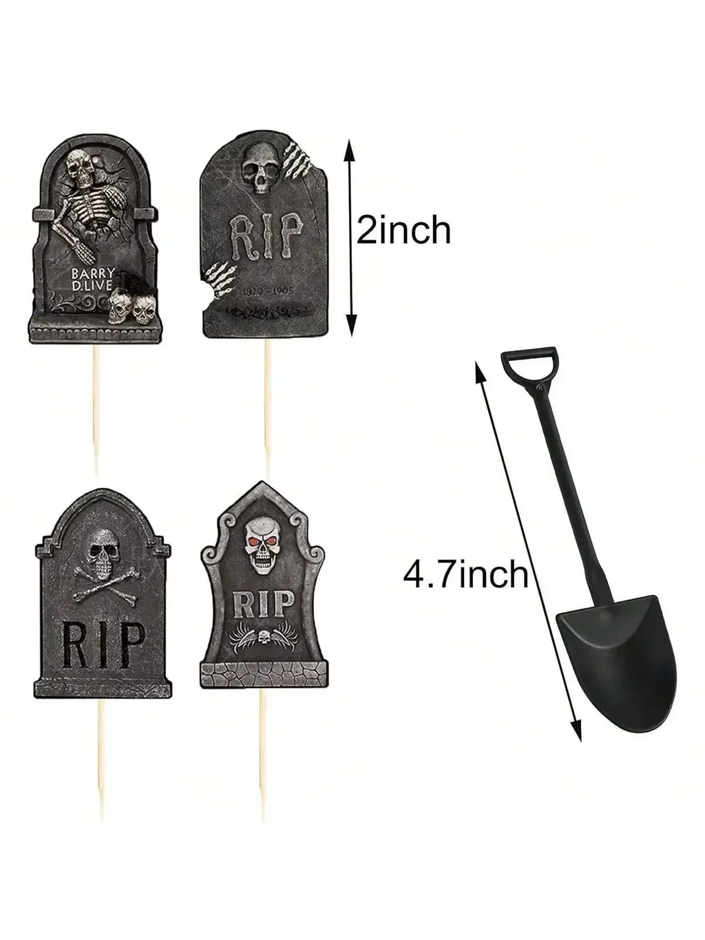 Halloween Cupcake Toppers Cake Decorations Tombstones Graveyard Cupcake