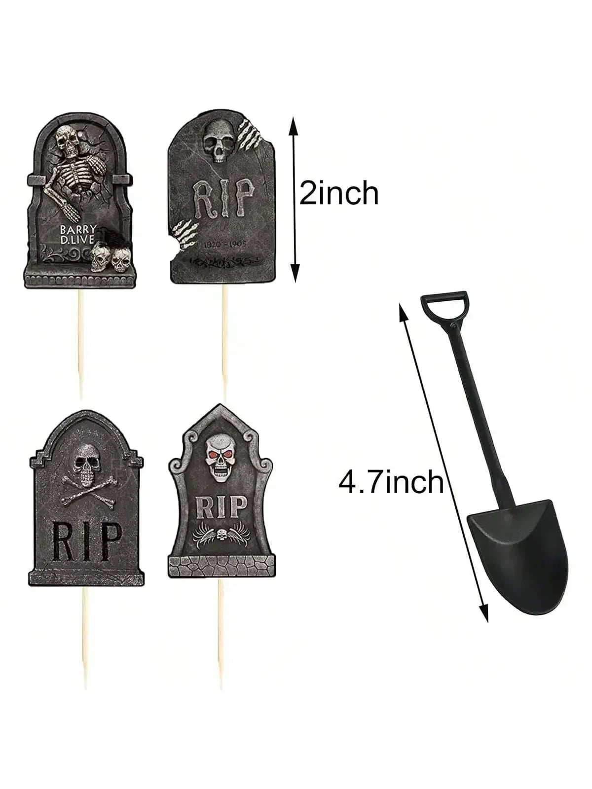 Halloween Cupcake Toppers Cake Decorations Tombstones Graveyard Cupcake