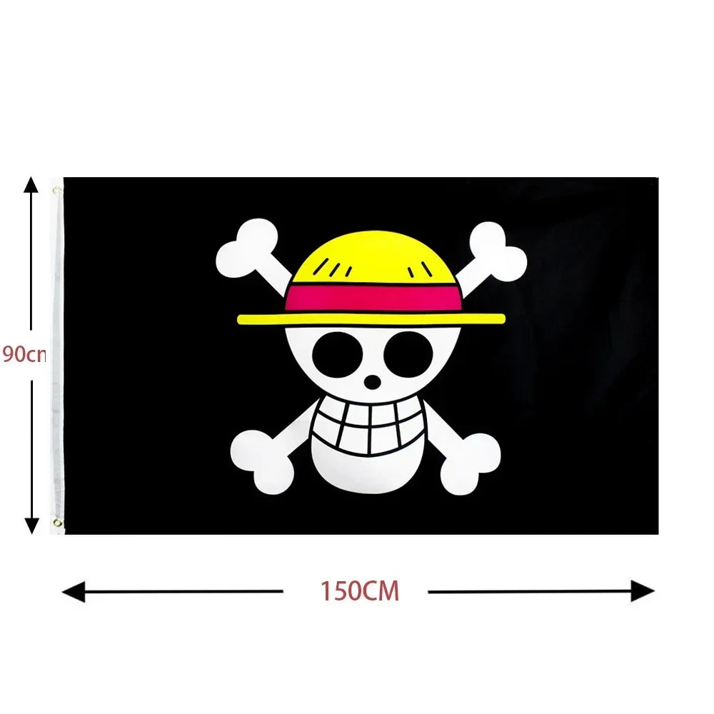 Anime One Piece Pirate Skull Flag Home Bedroom Wall Decor Banner Painting