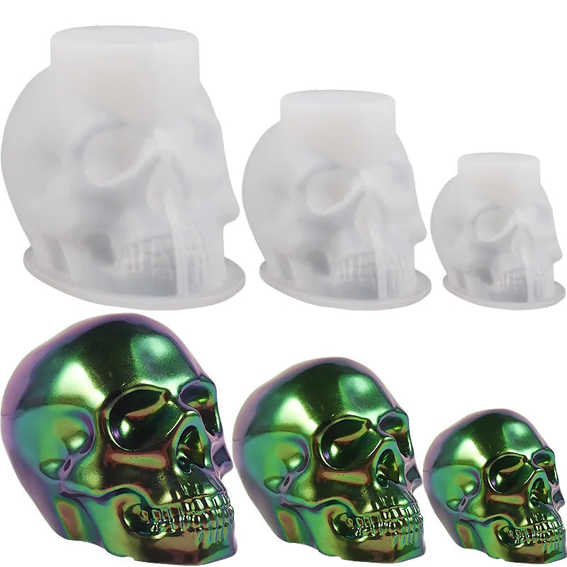 Skeleton Head Ornament Silicone Mold DIY Epoxy Resin Candle Small Skull