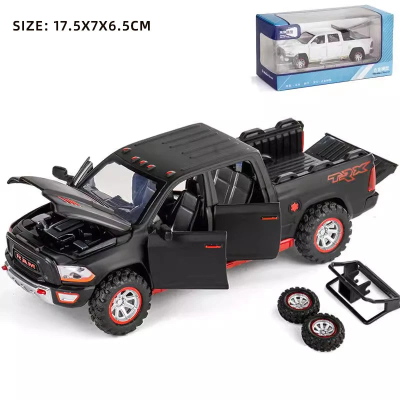 1:32 RAM Pickup Truck Alloy Model Sound Light Spring-Back Action Kids Toy