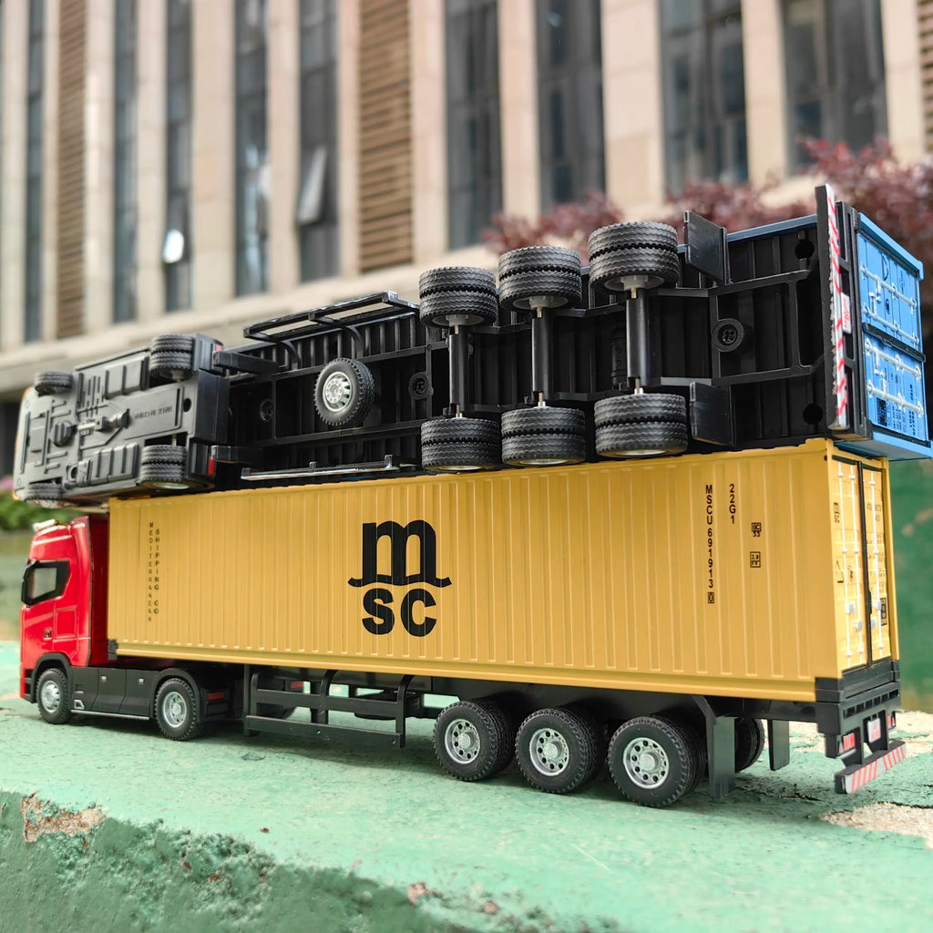 1 50 Simulation Large Truck Toy Car Model Alloy Diecast Transport Container