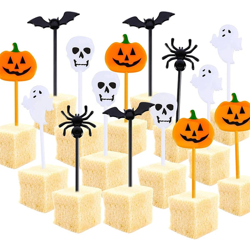 20/50Pcs Halloween Toothpicks DIY Cupcake Topper
