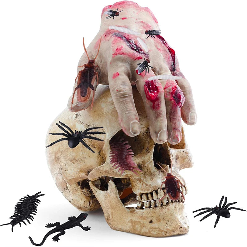 12 48pcs Halloween Simulation Bug Cockroach Spider Centipede Scorpion Plastics