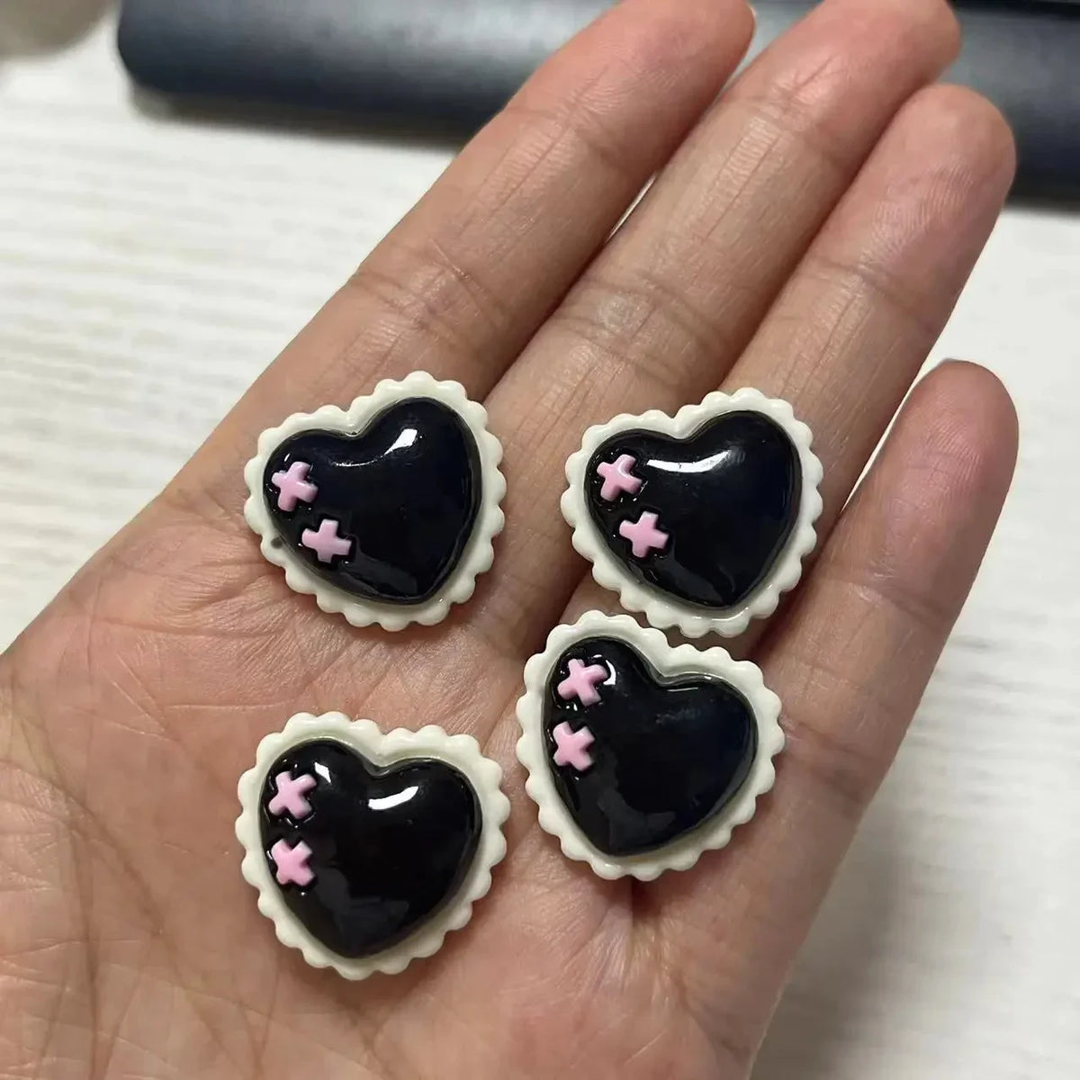 10pcs Macaron Color Skull Bow Skeleton Resin Handmade