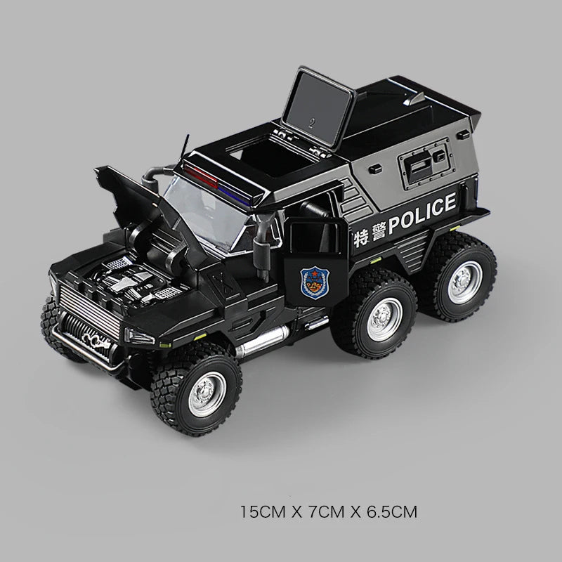 1:32 SWAT City Police Truck Model Diecast Play Off-road Vehicle Sound Light