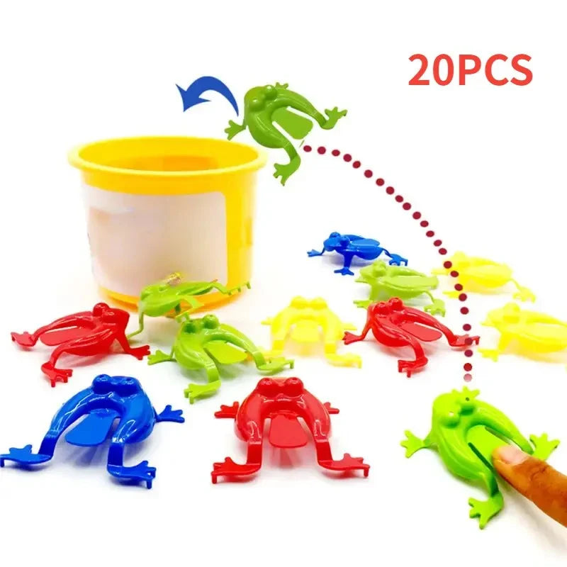 20pcs Jumping Frog Plastic Bouncing Toy Set