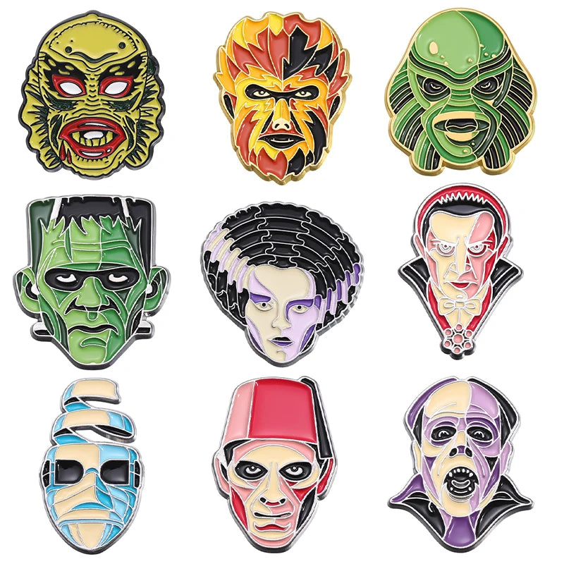 Films Monsters Theme Enamel Pins Collector Set