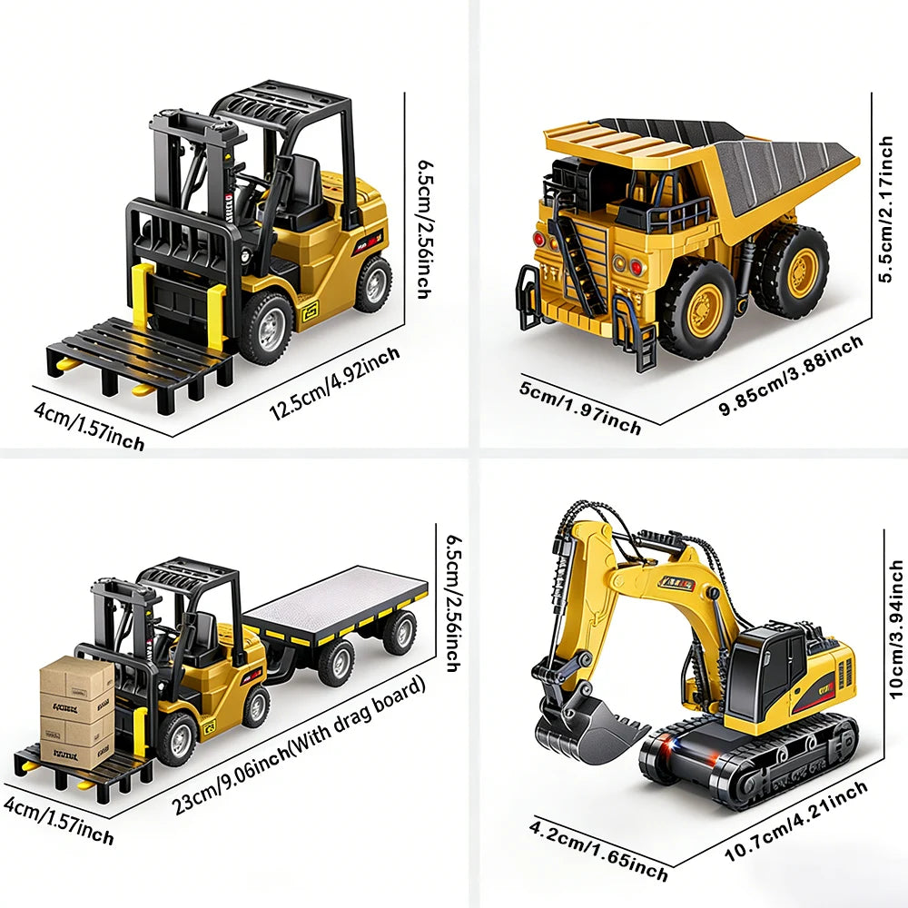 1:64 Bluetooth Remote Control Crane Forklift two-in-one Desktop Mini Alloy