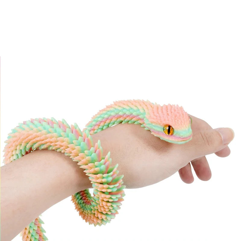 2026 New 3D Printed Snake Realistic Snake Statue Movable Joint Fidget Toys