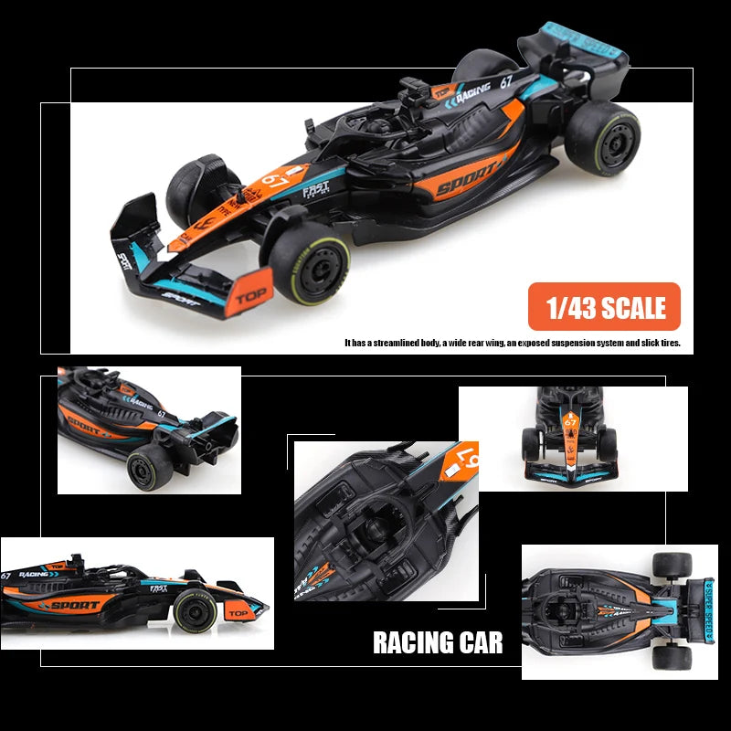 1.43 Alloy Model Racing Car Toy Exquisite Formula Alloy Pullback Racing
