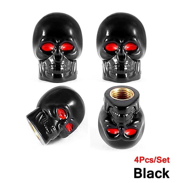 4Pcs Set Universal Car Skull Style Antirust Copper Core Motorcycle Bike Wheel