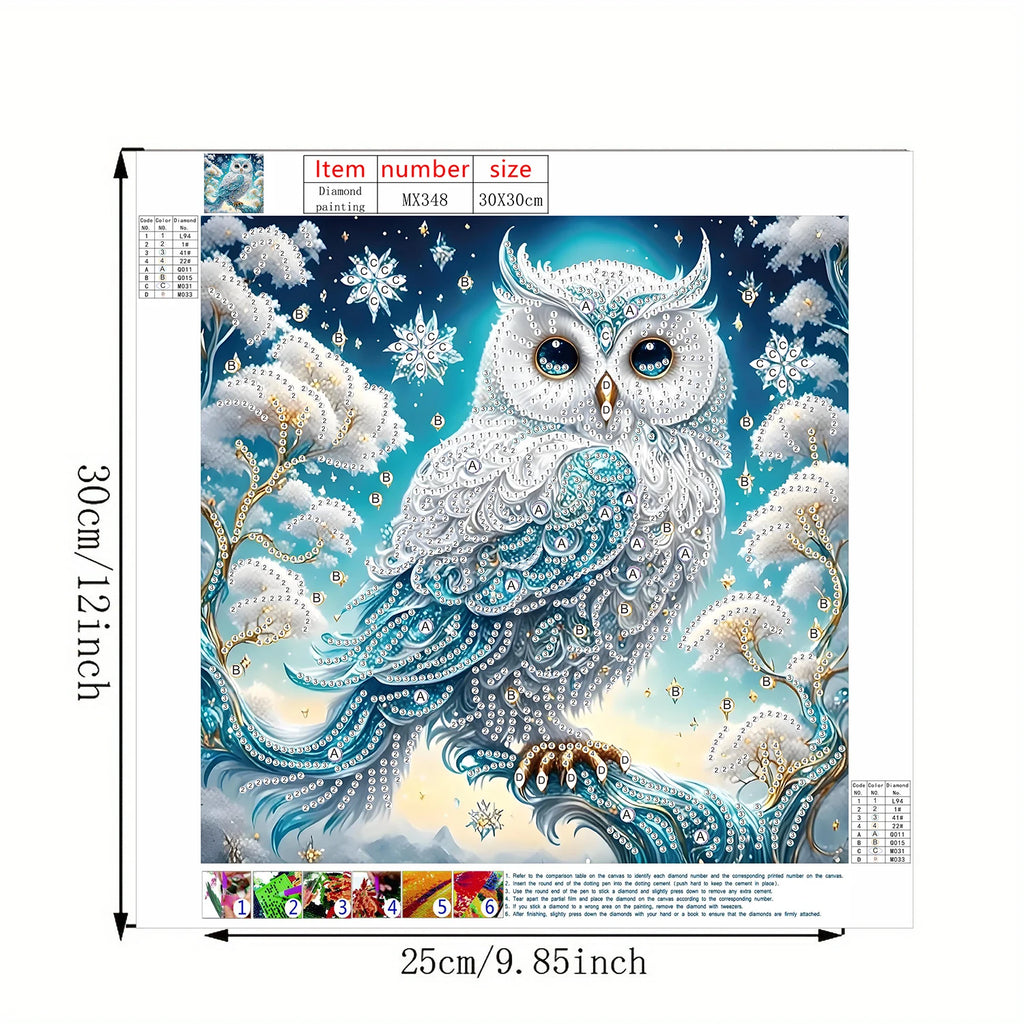 Charming DIY 5D Owl Diamond Painting Set Tree Branches Unique Shaped Crystals