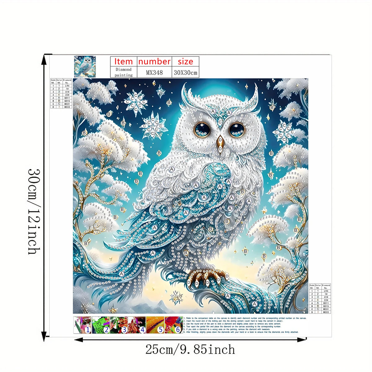 Charming DIY 5D Owl Diamond Painting Set Tree Branches Unique Shaped Crystals