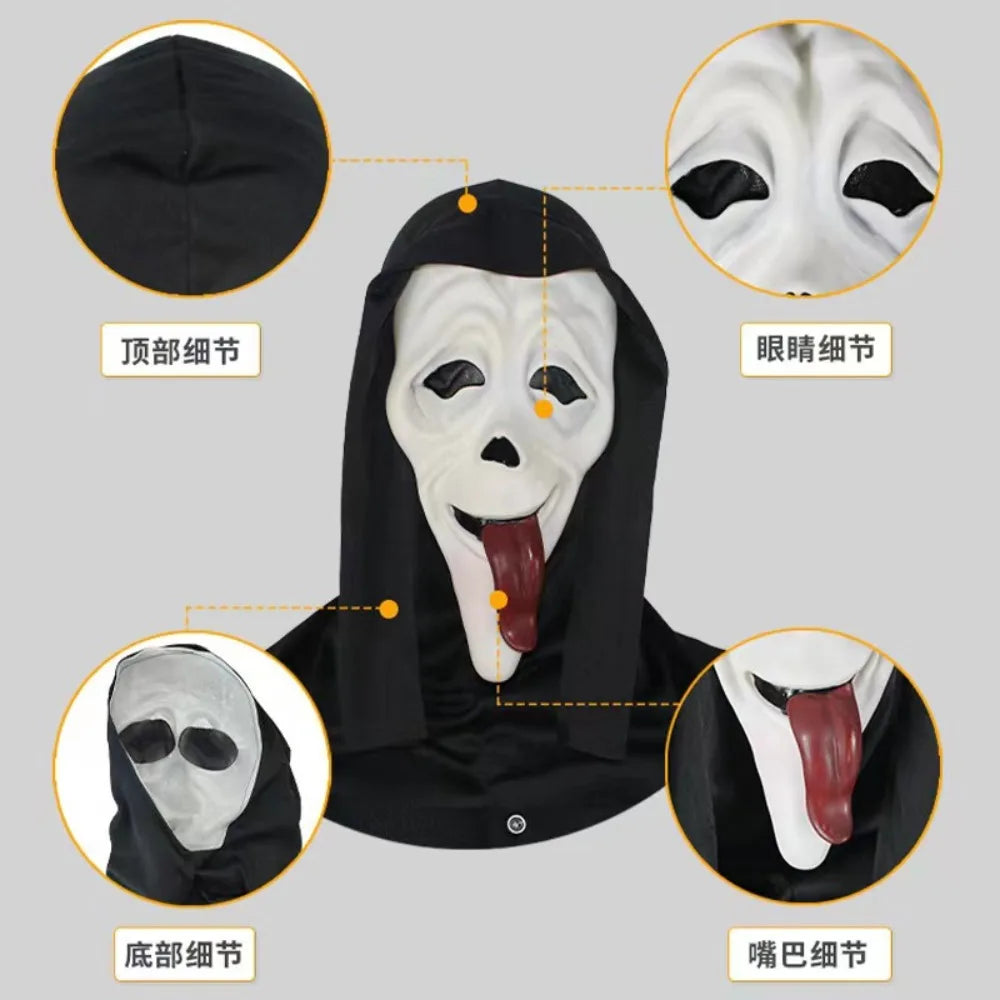Halloween Cosplay Screaming Horror Props Mask Breathable Skeleton Mask