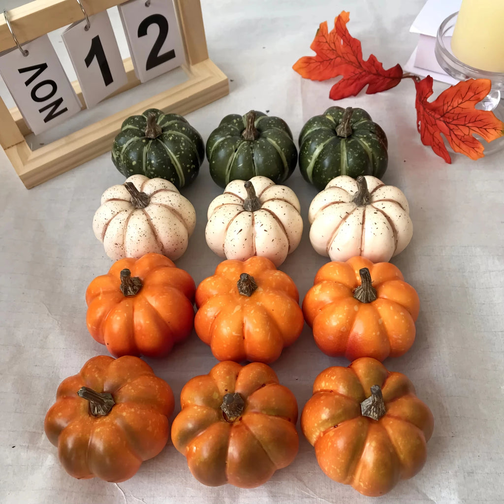 9pcs Autumn Simulation Pumpkin DIY Decoration Harvest Festival Halloween Party