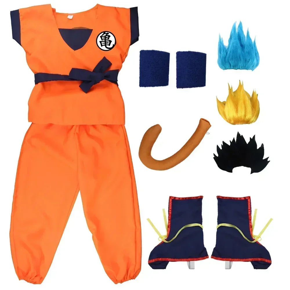 Son Goku Carnival Cosplay Costume Tail Wig Set