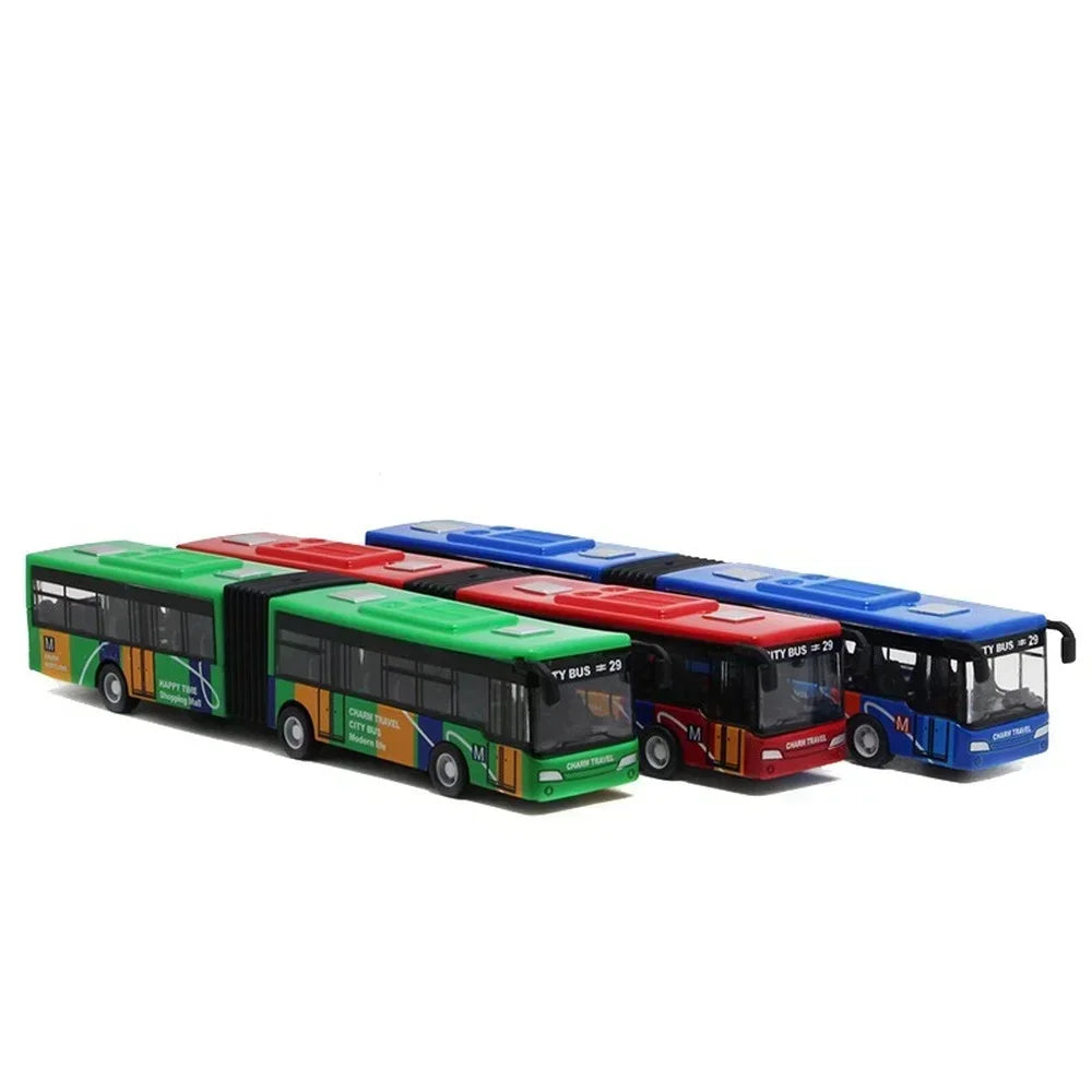 1:64 Alloy City Bus Model Diecast Toy Vehicle