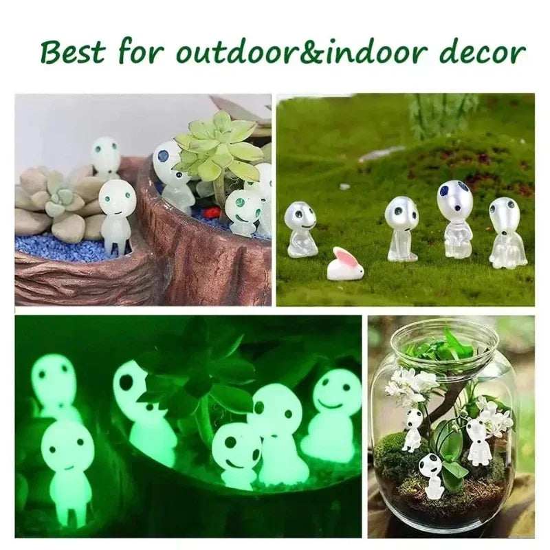 10Pcs Luminous Elf Glow Dark Resin Ornament Miniature Micro Landscape Garden