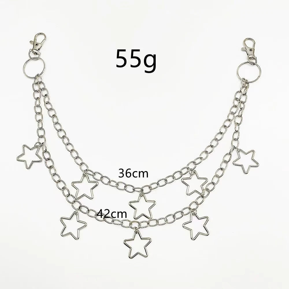 Punk Metal Crescent Geometric Bag Chain Hip Hop Hipster Cool Pants Chain