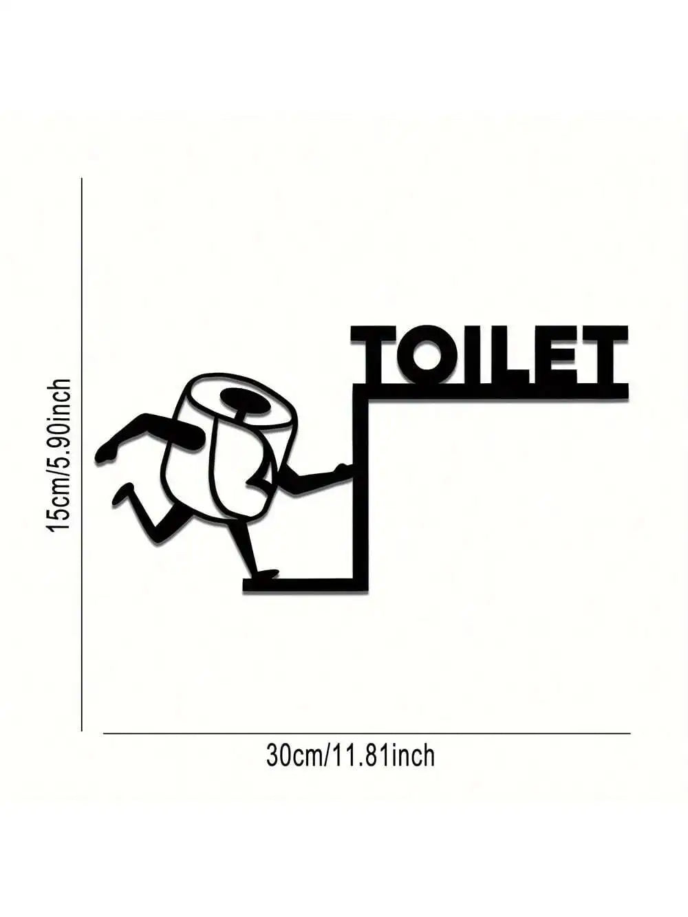 1pc Modern Metal Toilet Door Sign Stylish Thinking Room Wall Sculpture