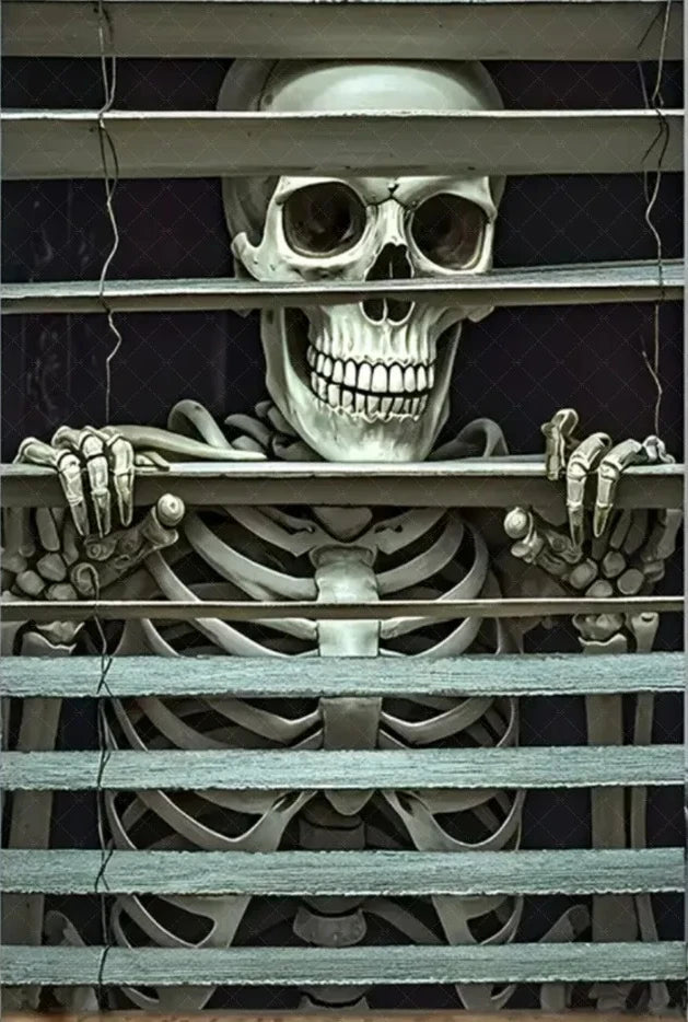 Scary Halloween Curtain Window Banner Horror Hanging Cloth Family Party Decor
