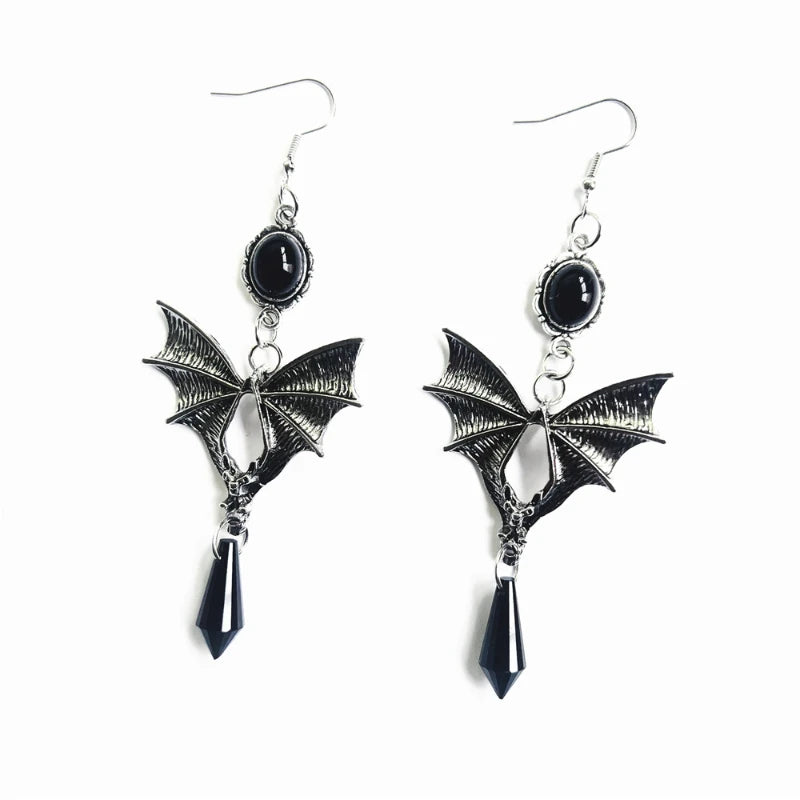 Gothic Vampire Bat Earrings Punk Rock Jewelry